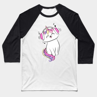 Cute loving Caticorn Music Unicorn girl Baseball T-Shirt